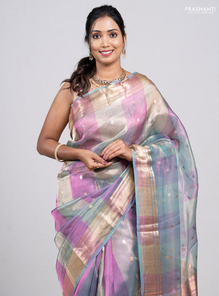 Blue Banarasi Tissue Silk Saree