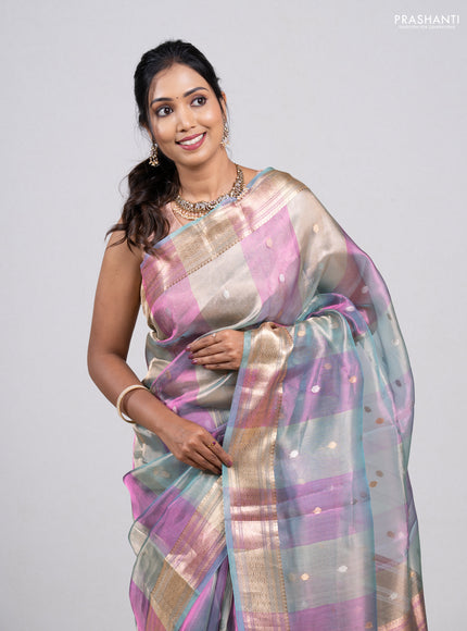 Blue Banarasi Tissue Silk Saree