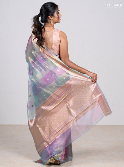 Blue Banarasi Tissue Silk Saree