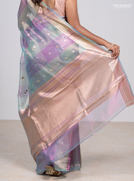 Blue Banarasi Tissue Silk Saree