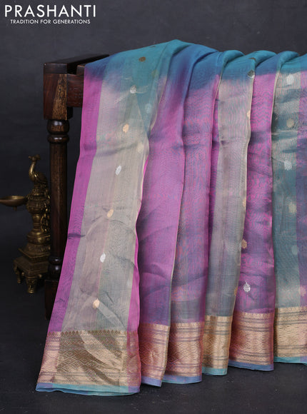 Blue Banarasi Tissue Silk Saree