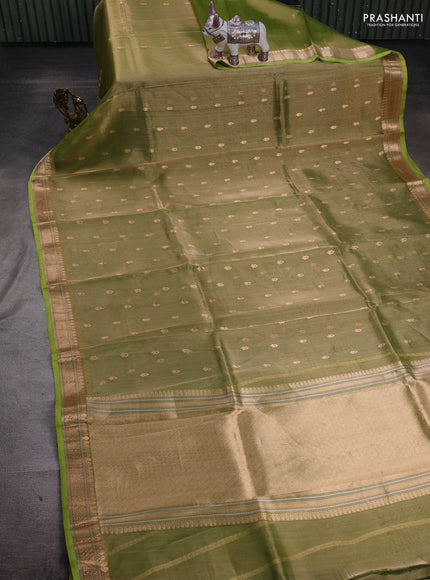 Green Banarasi Tissue Silk Saree