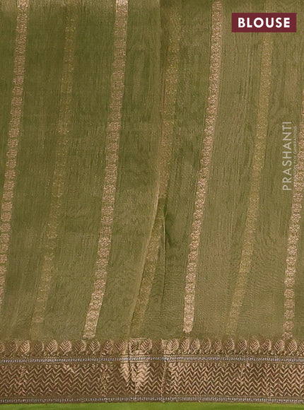 Green Banarasi Tissue Silk Saree