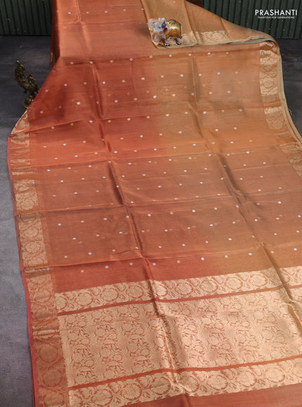 Peach Banarasi Tissue Silk Saree