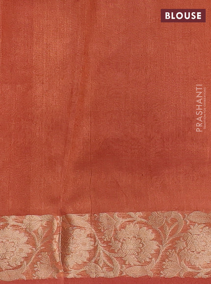 Peach Banarasi Tissue Silk Saree