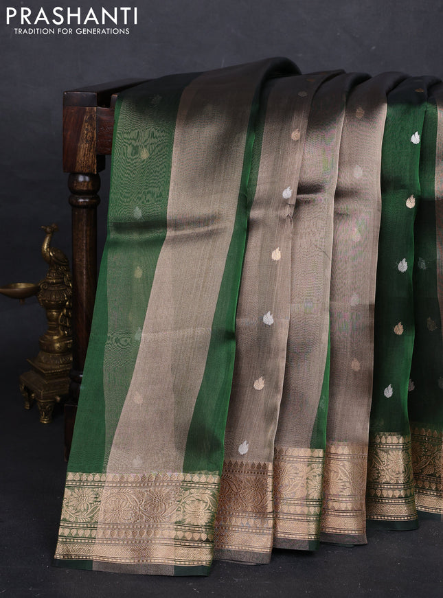 Green & Gold Banarasi Tissue Silk Saree