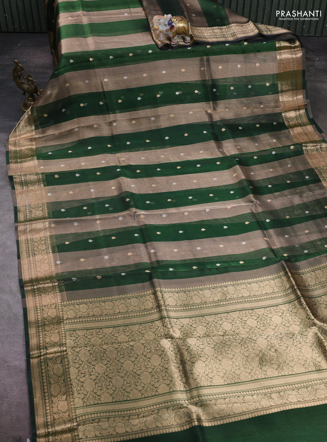 Green & Gold Banarasi Tissue Silk Saree
