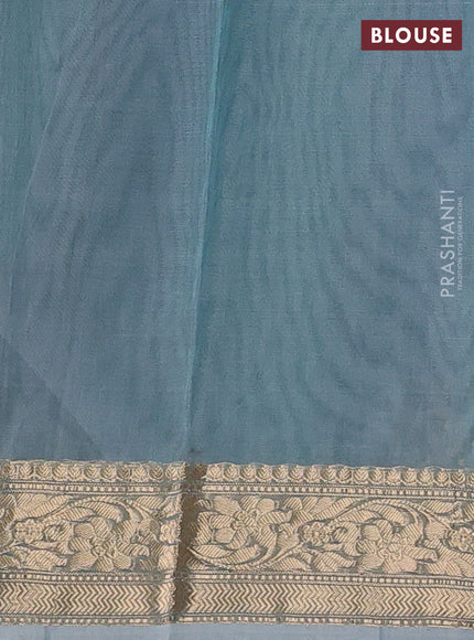 Pink & Teal Green Banarasi Tissue Silk Saree
