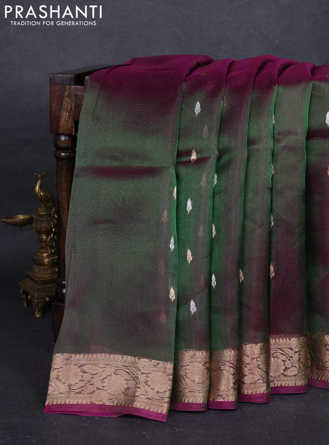Purple Banarasi Tissue Silk Saree