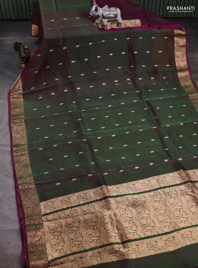 Purple Banarasi Tissue Silk Saree