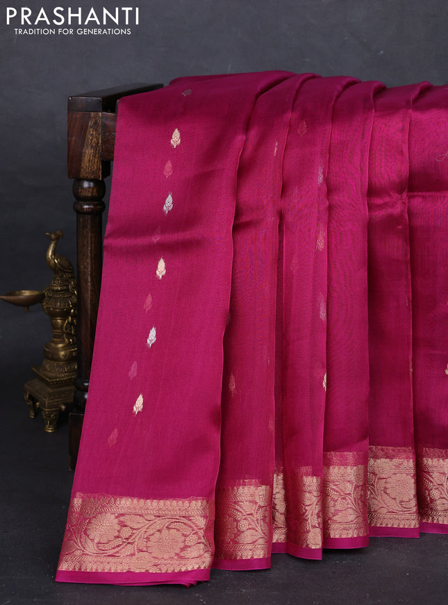 Pink Banarasi Tissue Silk Saree