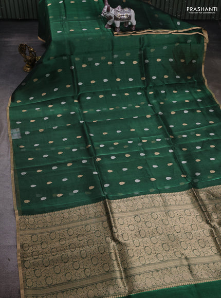 Green Banarasi Tissue Silk Saree