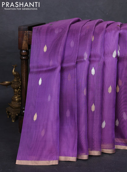 Purple Banarasi Tissue Silk Saree