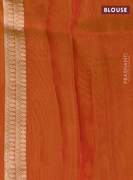 Orange Banarasi Tissue Silk Saree