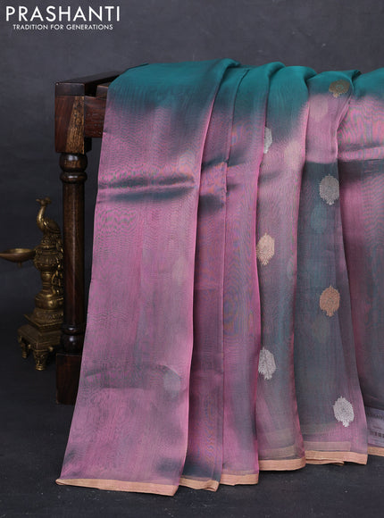Peacock Green Banarasi Tissue Silk Saree