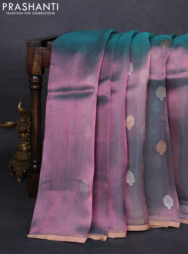 Peacock Green Banarasi Tissue Silk Saree