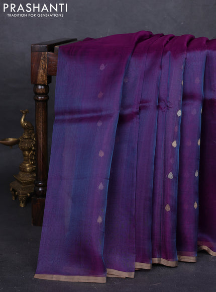 Purple Banarasi Tissue Silk Saree