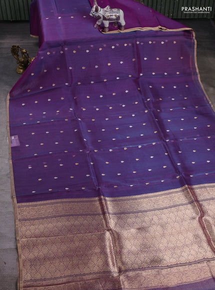 Purple Banarasi Tissue Silk Saree