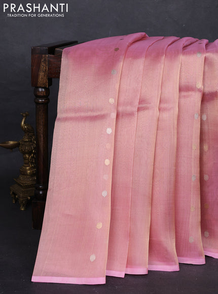 Pink Banarasi Tissue Silk Saree