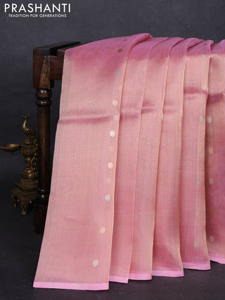 Pink Banarasi Tissue Silk Saree