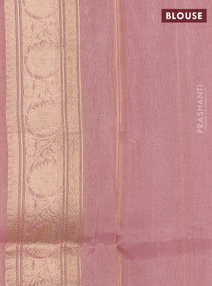 Pink Banarasi Tissue Silk Saree