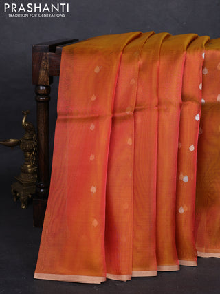 Orange Banarasi Tissue Silk Saree