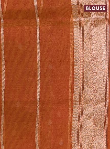 Orange Banarasi Tissue Silk Saree