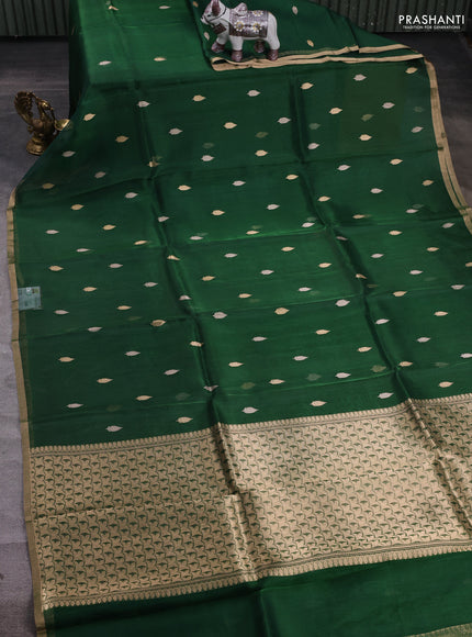 Green Banarasi Tissue Silk Saree