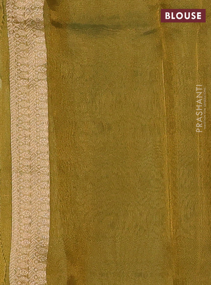 Mehendi Green Banarasi Tissue Silk Saree