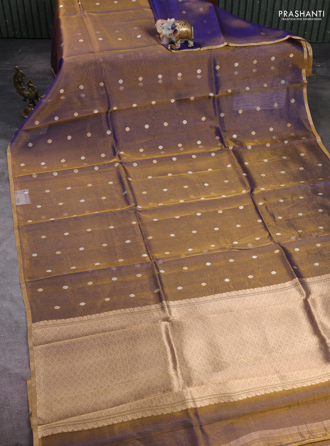 Blue Banarasi Tissue Silk Saree