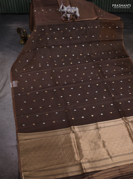 Peach Banarasi Tissue Silk Saree