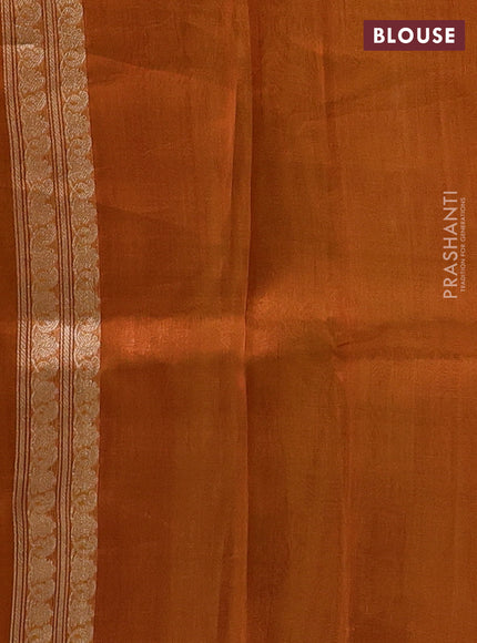Rust Banarasi Tissue Silk Saree