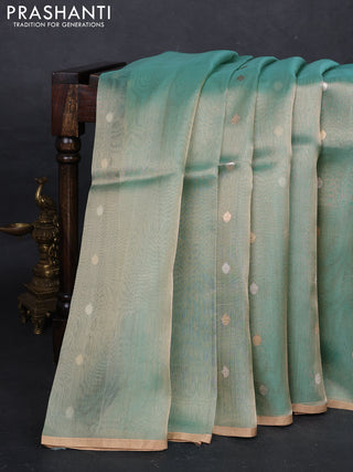 Teal Green Banarasi Tissue Silk Saree