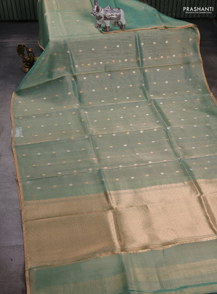 Teal Green Banarasi Tissue Silk Saree