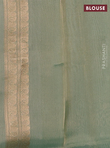 Teal Green Banarasi Tissue Silk Saree