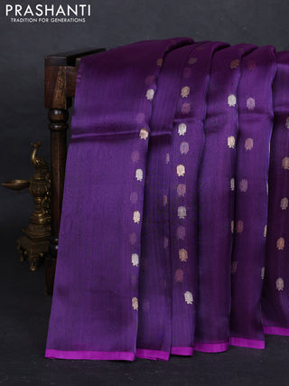 Purple Banarasi Tissue Silk Saree