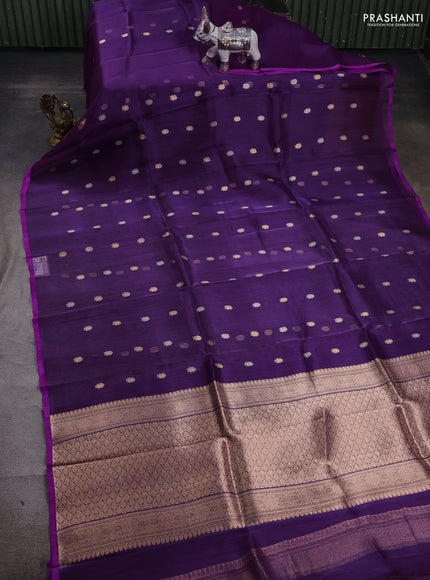Purple Banarasi Tissue Silk Saree