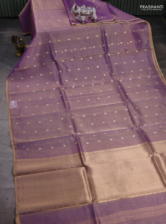 Purple Banarasi Tissue Silk Saree