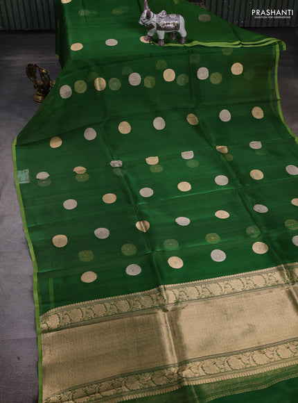 Green Banarasi Tissue Silk Saree