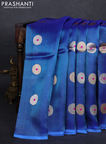Blue Banarasi Tissue Silk Saree
