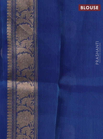 Blue Banarasi Tissue Silk Saree