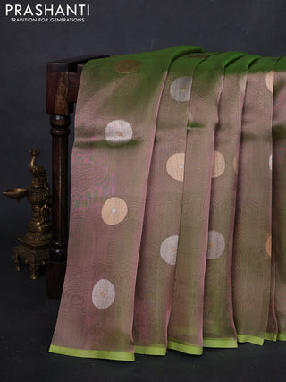 Green Banarasi Tissue Silk Saree