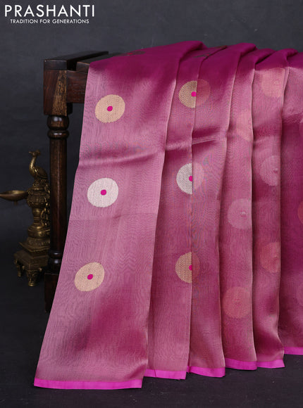 Magenta Pink Banarasi Tissue Silk Saree