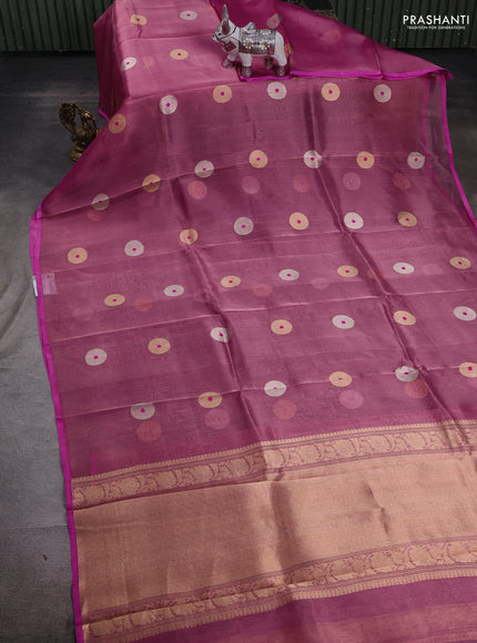 Magenta Pink Banarasi Tissue Silk Saree