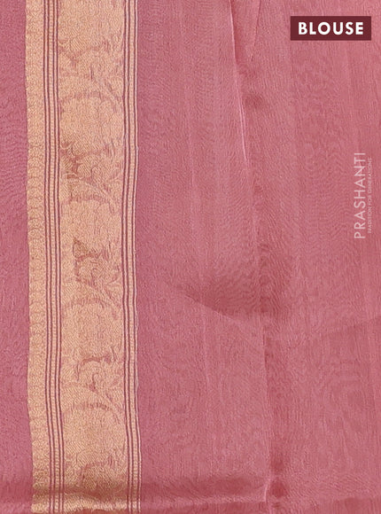 Peach Banarasi Tissue Silk Saree
