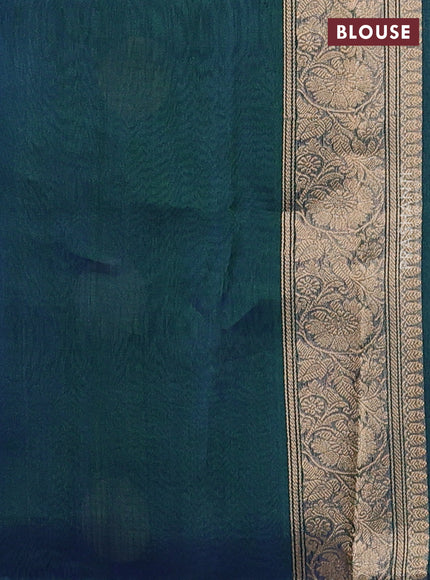 Teal Blue Banarasi Tissue Silk Saree