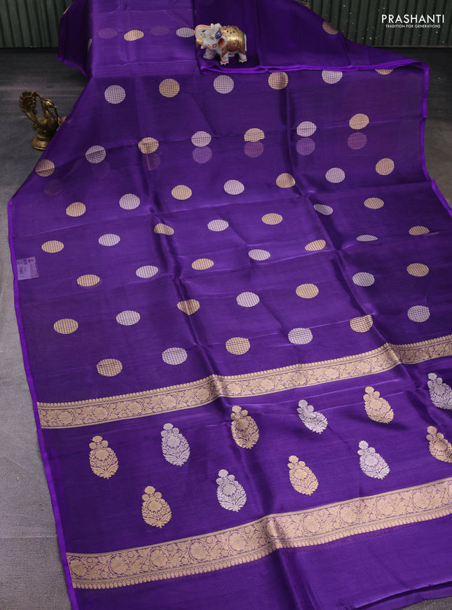 Violet Banarasi Tissue Silk Saree
