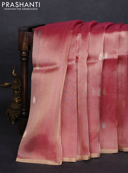 Pink Banarasi Tissue Silk Saree