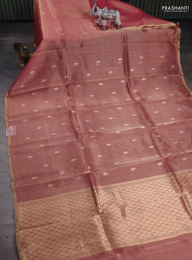 Pink Banarasi Tissue Silk Saree
