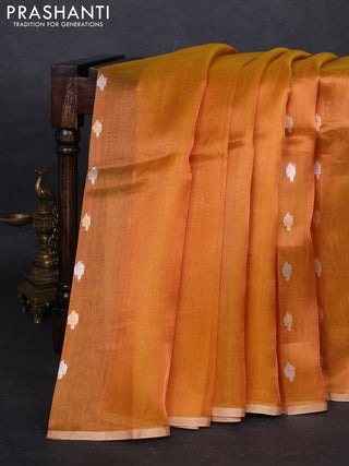 Orange Banarasi Tissue Silk Saree